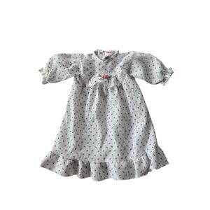 Vintage My Twinn Doll Nightgown Dress Floral Waffle Knit Cottagecore Pink Rose